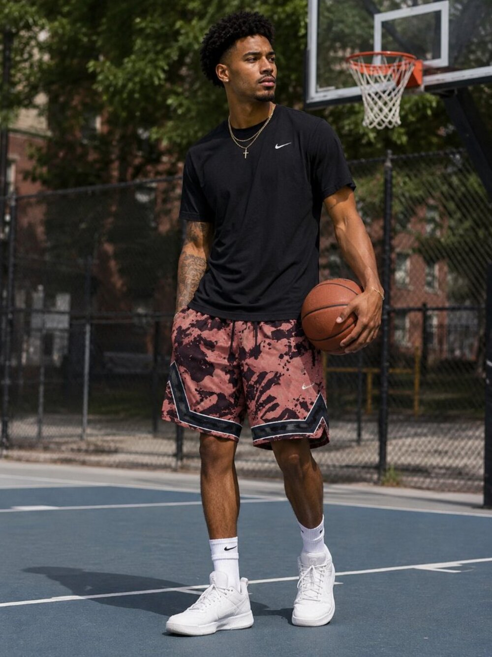 New Nike Mens mesh basketball shorts - L
